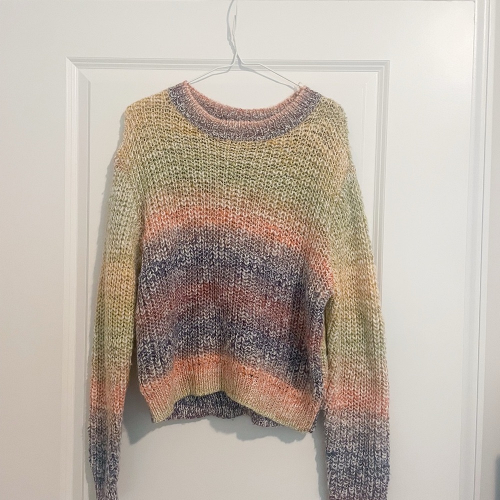Mi Ami for Francesca’s Rainbow Space-Dye Sweater – Size Medium